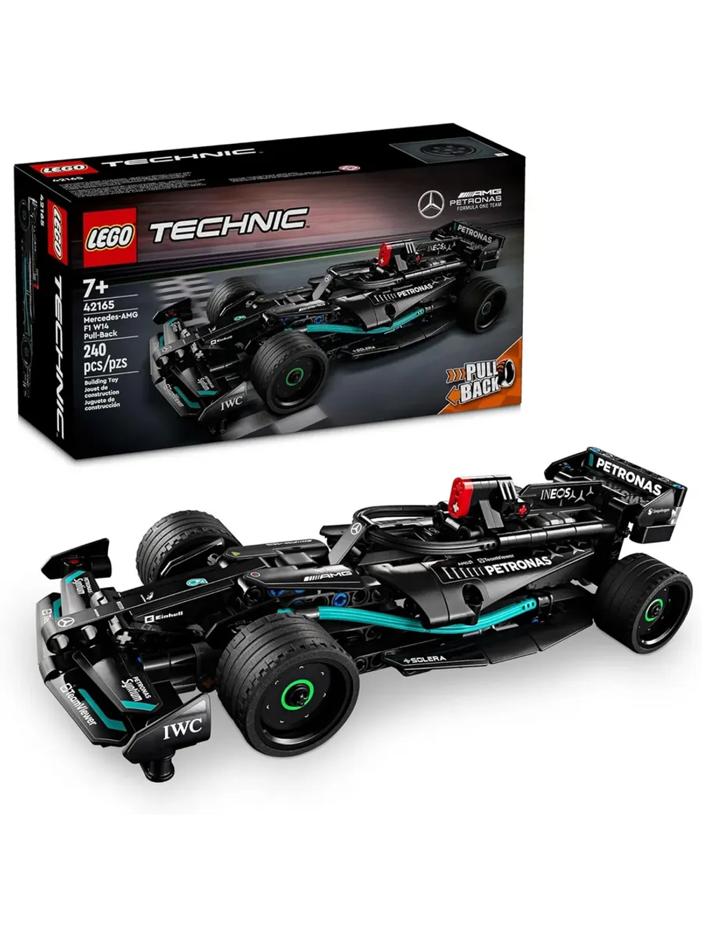 Конструктор Лего Техник мерседес амг Ф1 42165 | LEGO Technic Mercedes-AMG F1 W14 Pull-Back гоночный болид 240 деталей 7+