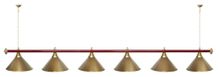 Лампа STARTBILLIARDS 6 пл. (плафоны золотые,штанга золотая,фурнитура золото)