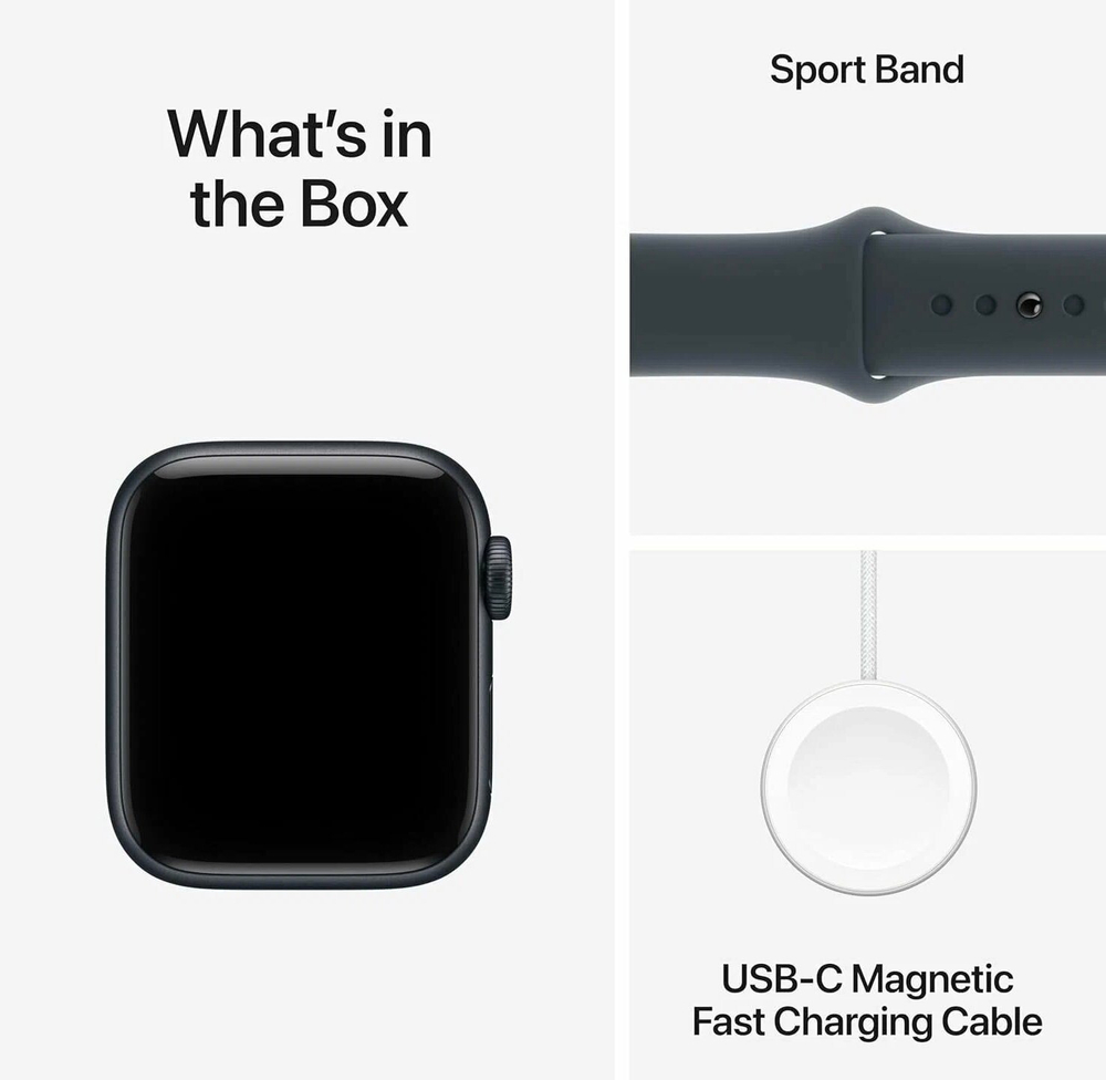 Умные часы Apple Watch SE 3 GPS 44 мм, Midnight Aluminium, Midnight Sport Band, S/M