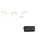 MONTBLANC Plate Frame Rectangular Functional Glasses Unisex Gold