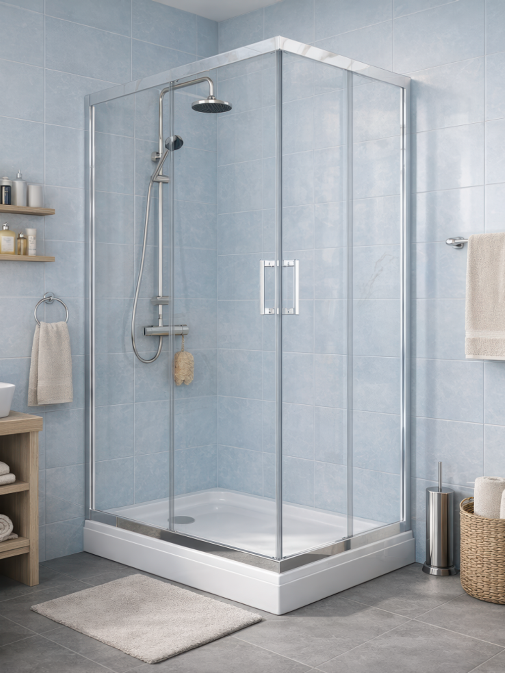 Душевое ограждение Triton Фикс-Хром 120х90