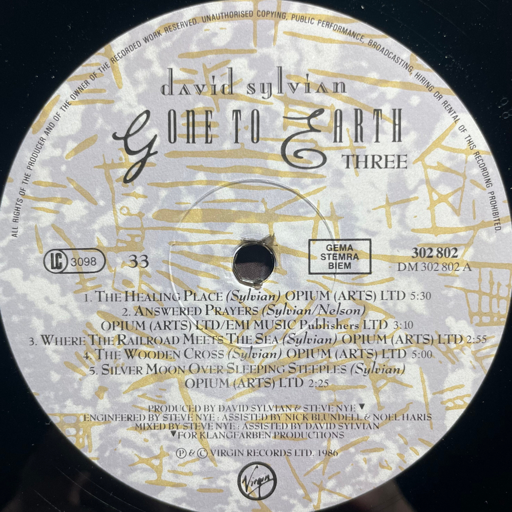 David Sylvian - Gone To Earth 2LP (Европа 1986г.)