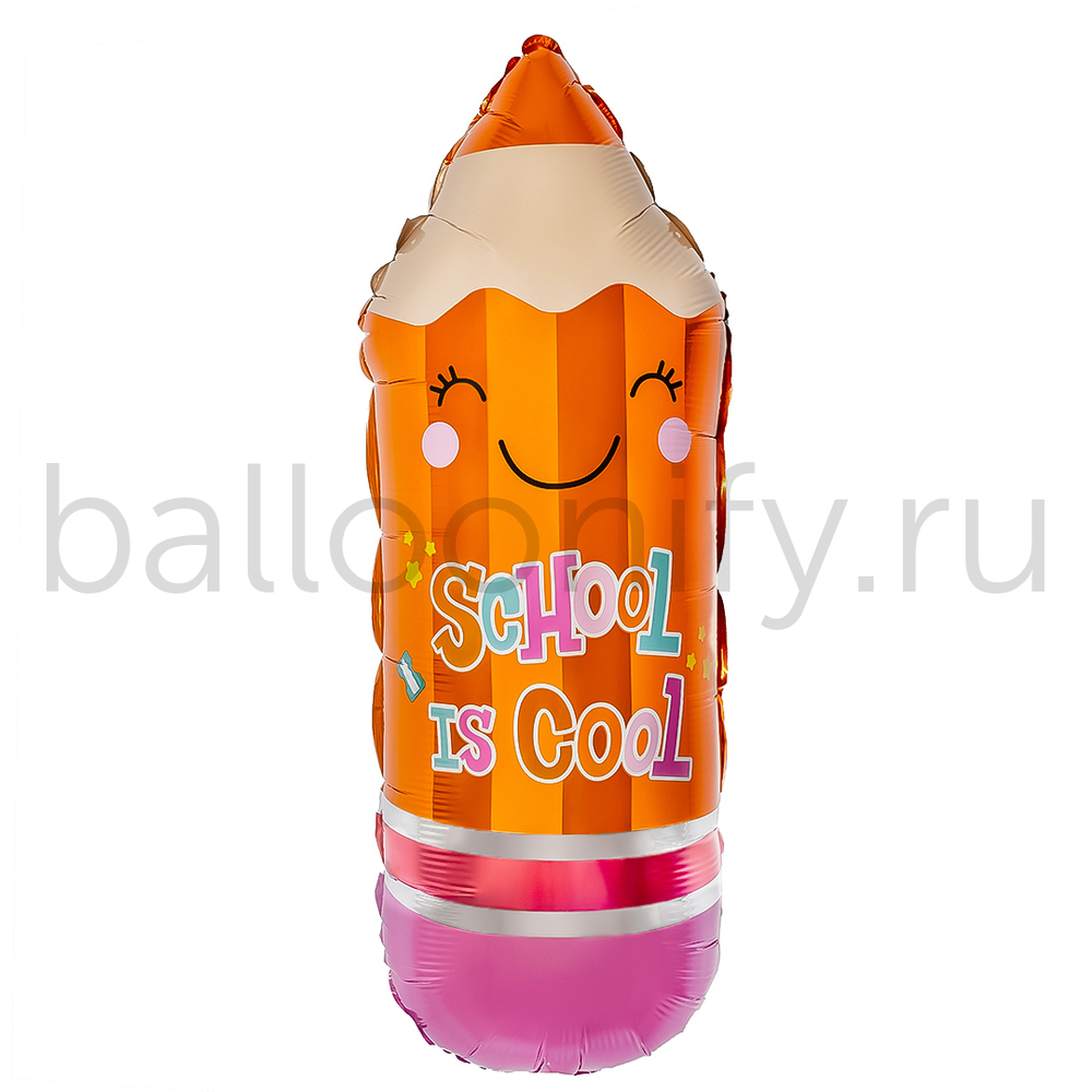 Шар (29''/74 см) Фигура, Школьный карандаш, Оранжевый, 1 шт.