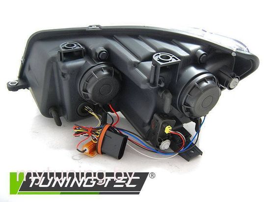 Передние фары Tube Light для Volkswagen Touran I (03-15) динамические хромированные