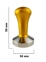 Темпер для кофе d=58 мм, H=90 мм, Нержавеющая сталь+ Алюминий, Gold, CGPro
