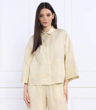 Льняная рубашка ANGORA Max Mara Leisure - бежевый(311103366)