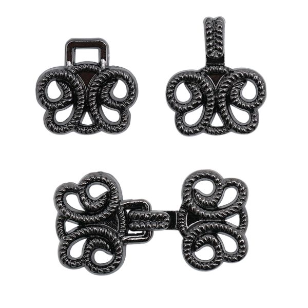 Крючки пришивные декоративные 25х14 мм, pewter, 10 шт