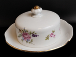 Фарфоровая маслёнка с крышкой , Мейсенский букет, Чехословакия, винтаж 1960-1980 гг