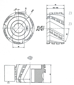 PCD фреза D.100x56x30+DKN Z=3+3 H=3 LH + RH для Brandt, SCM, IMA, Holzher