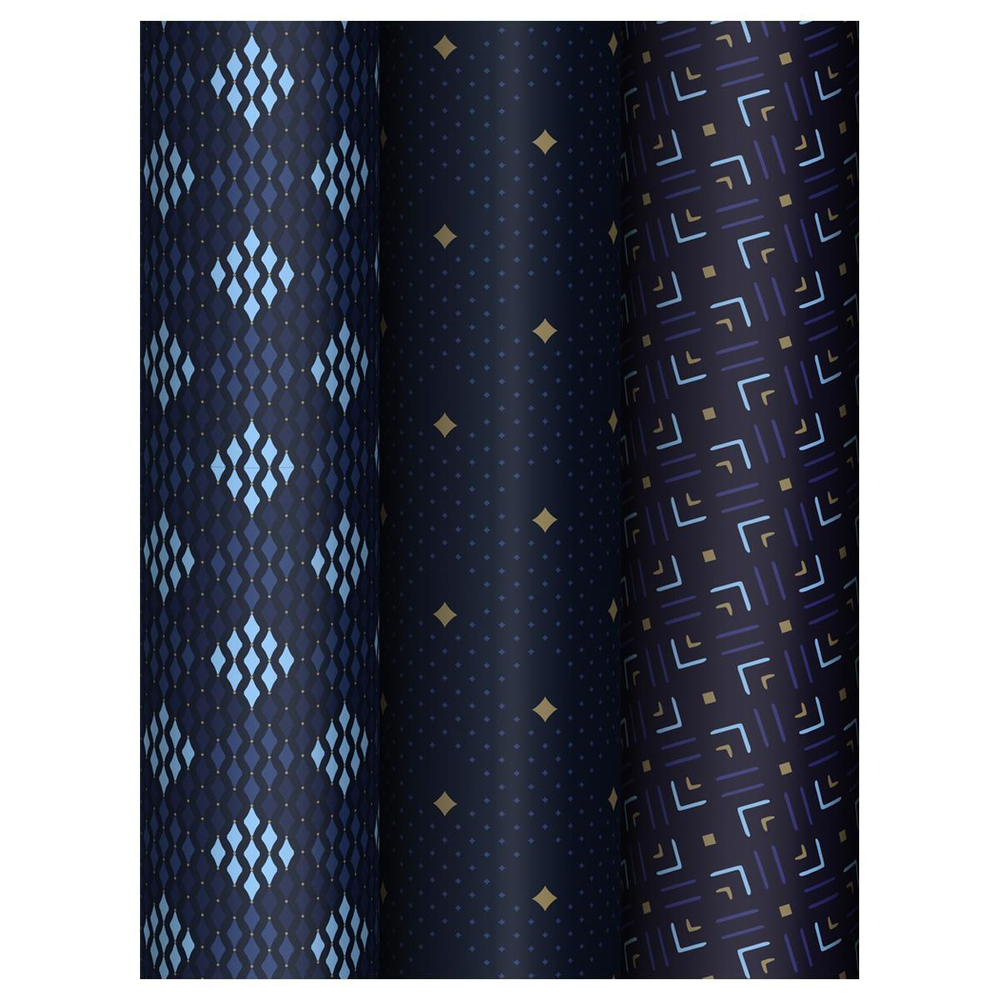 Упаковочная бумага глянц. 70*100см в ассорт."Strict pattern"(MESHU)
