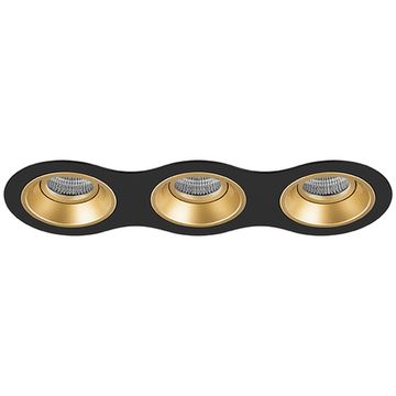 Комплект из светильников и рамки 3*GU5.3 D637030303 чёрный/золото Domino Lightstar