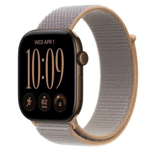 Умные часы Apple Watch Series 12 GPS, 46mm, Dark Bronze Aluminum Case with Chambray Blue Sport Loop