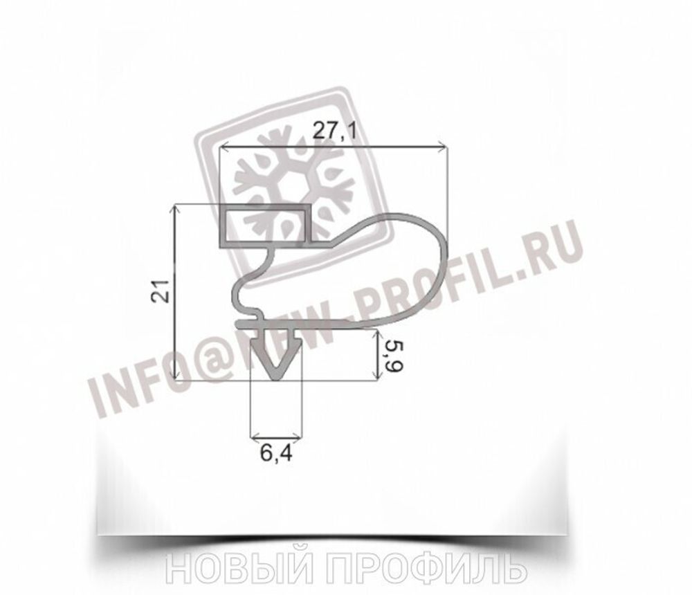 Уплотнитель для охлаждаемого стола MONDIAL GROUP SRL 740*570 мм (005 АНАЛОГ)