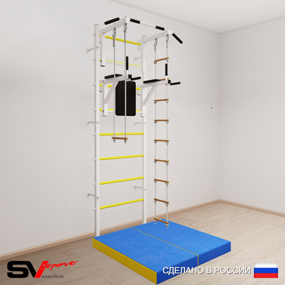 Шведская стенка Sv Sport 5794 (Турник стандарт/Брусья/Лестница/Трапеция/Мат 1м)