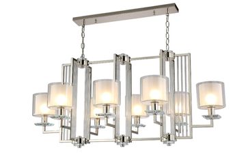 Люстра подвесная 8*Е14 NICOLAS SP8 L1000 NICKEL/WHITE никель/белый Crystal Lux