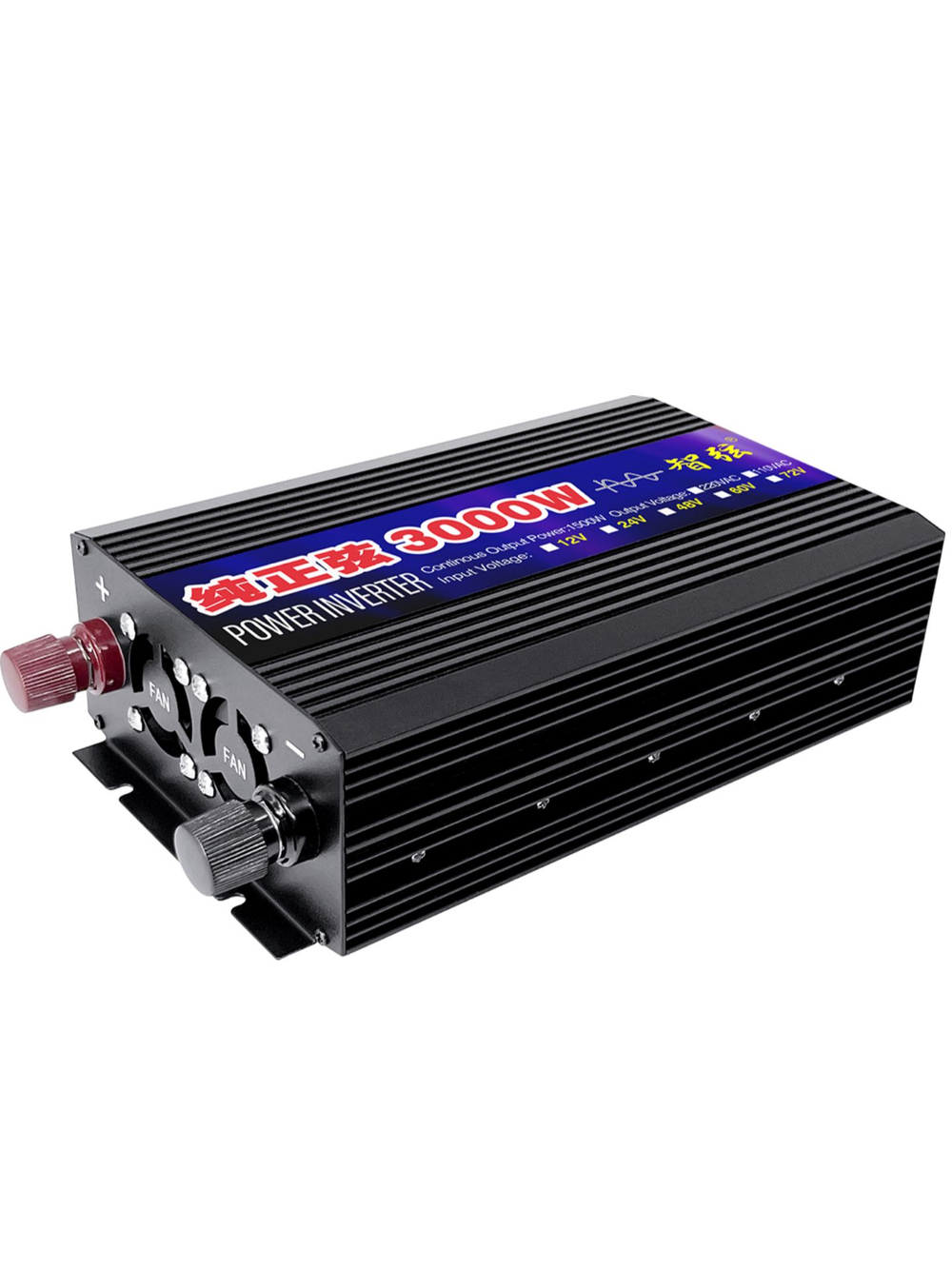 Инвертор 12V-220V 3000W ERO Иероглиф черный иерог чистый синус