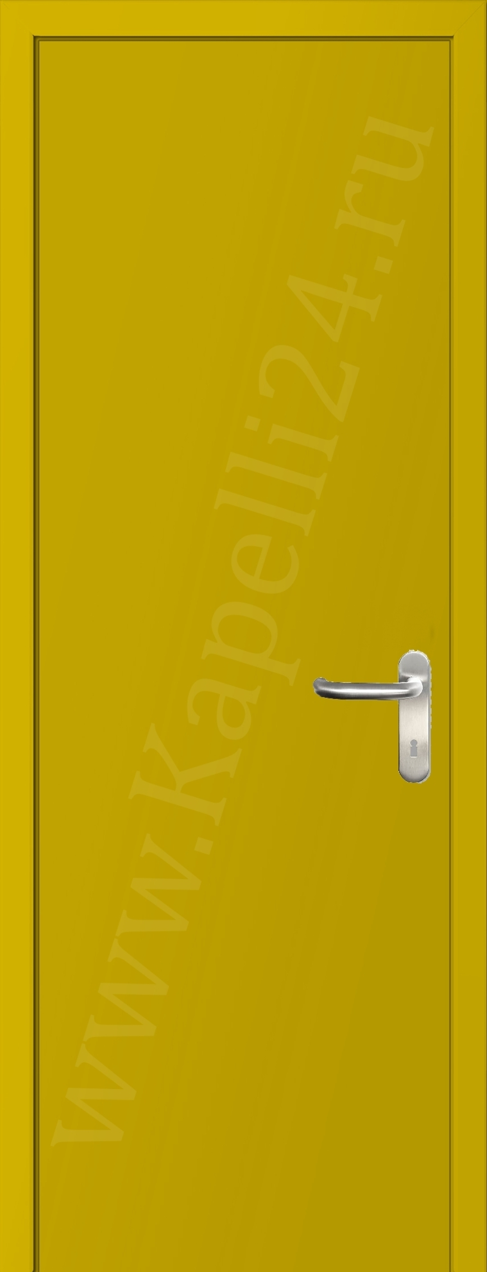 Дверь влагостойкая пластиковая KAPELLI multicolor ДГ RAL 1021 Рапсово-желтый + коробка
