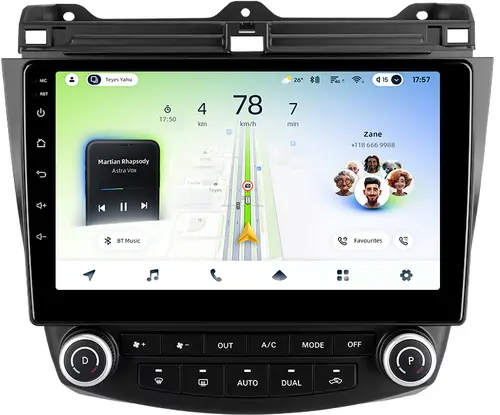 Магнитола для Honda Accord 7 2003-2008 (рамка вниз) - Teyes CC4L-DTS монитор 10.1" IPS, Android 14, Быстрая, Snapdragon 662, CarPlay, 4G SIM-слот