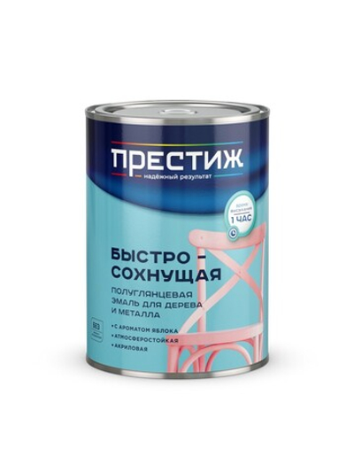Эмаль акриловая Престиж, полуглянцевая, белая, 0,9 кг