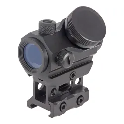 Коллиматор Target Optic 1x22, Weaver, красная марка, проставка, аккумулятор - вид сзади на высоком кронштейне