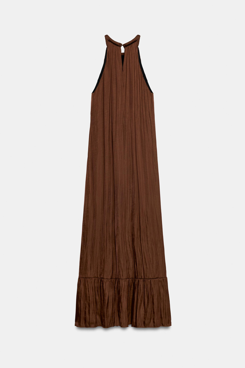 АТЛАСНОЕ ПЛАТЬЕ МИДИ АСИММЕТРИЧНОГО КРОЯ — ZARA
