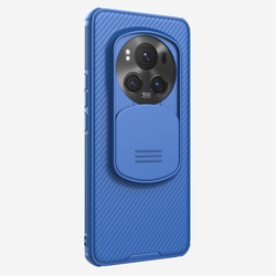 Усиленный чехол синего цвета с сдвижной шторкой для камеры от Nillkin для Huawei Honor Magic 6 Pro, серия CamShield Pro
