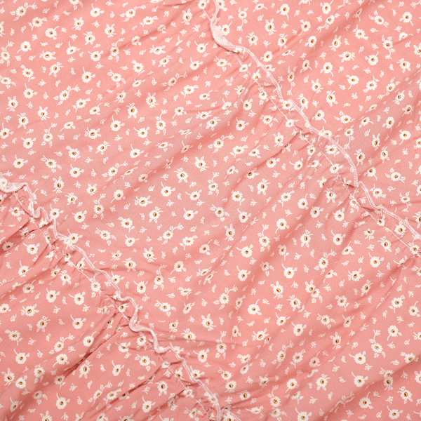 Long Tiered Skirt Pink Flower