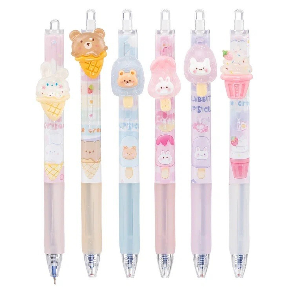 Ручка шариковая, автоматическая, Jiandan, синие чернила, с насадкой, серия "ICE CREAM", 36 шт
