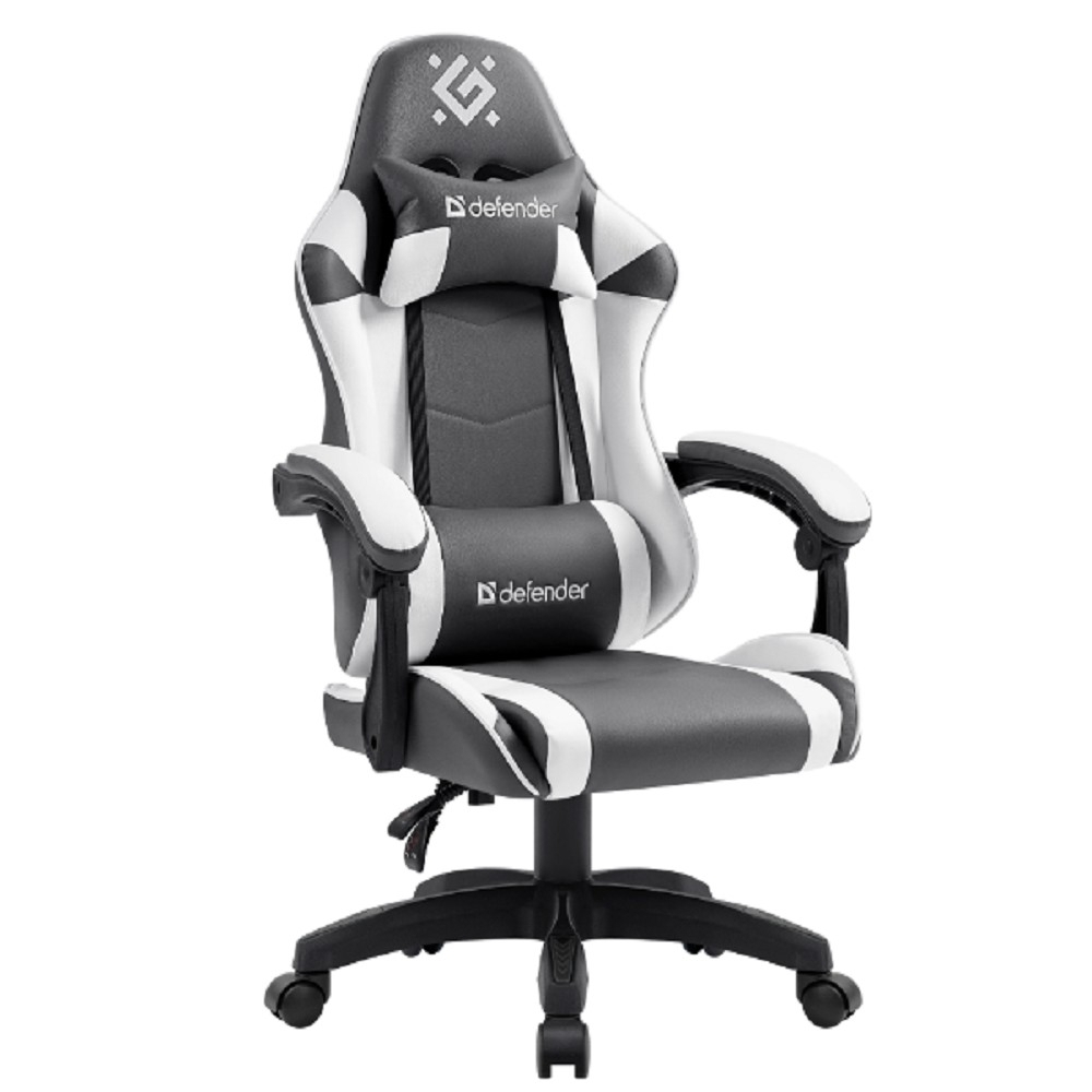 Кресло офисное Игровое кресло Fortune Серый/белый,класс 4,PU DEFENDER