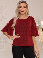 Блуза праздничная Ты ослепляешь! (красная) Б16491-1М LT Collection