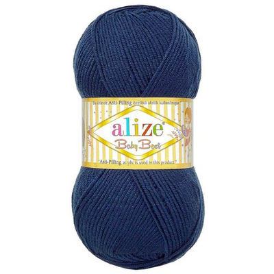 Пряжа Alize (Ализе) Baby Best / уп.5 мот. по 100 г, 240м, 058 темно-синий A