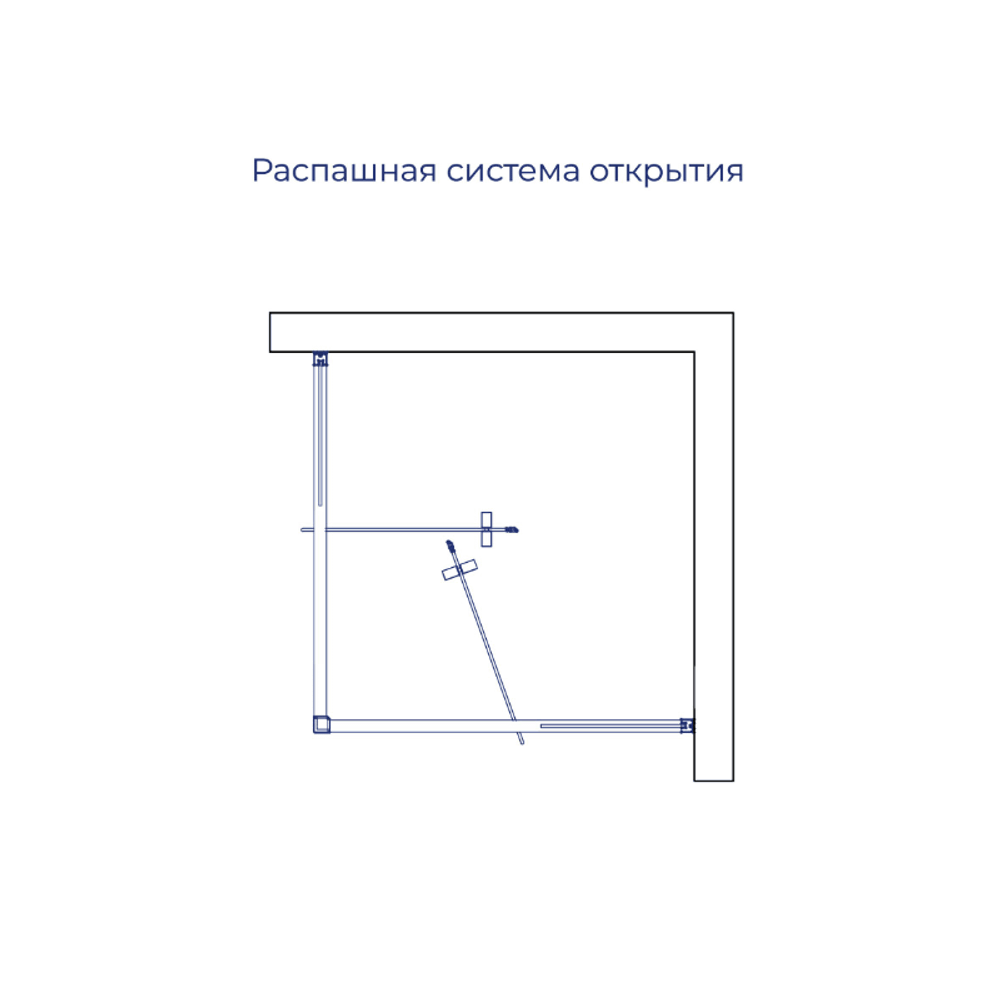 Душевой уголок с распашными дверями на петлях - RGW SV-33B (Прозрачное, 1000x1000)