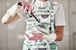 IKEA RINNIG  (ИКЕА РИННИГ)  -  Кухонный фартук, белый/зеленый/узор, 69x85 см
