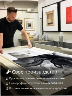 Картина Черные брызги модульная 50x70см 3шт.