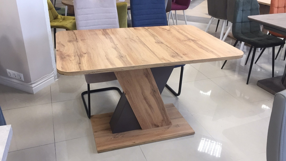 Стол Demimebel Рига 120-160х80 Дуб вотан, Вольфрам