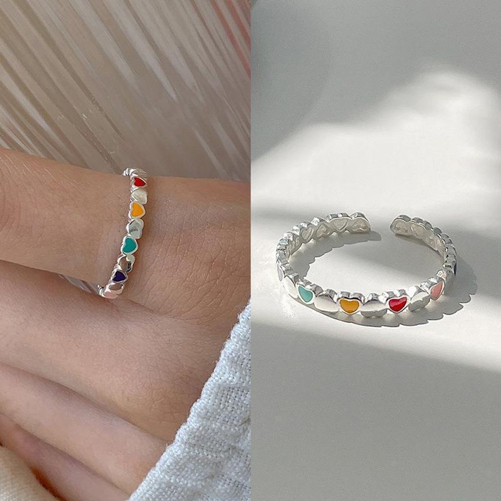 Кольцо "Chrome Rainbow Hearts"