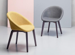Кресло с обивкой Scab Design Natural Giulia Pop, венге, светло-серый