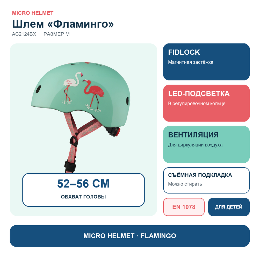 Шлем Micro - Фламинго (M) BOX