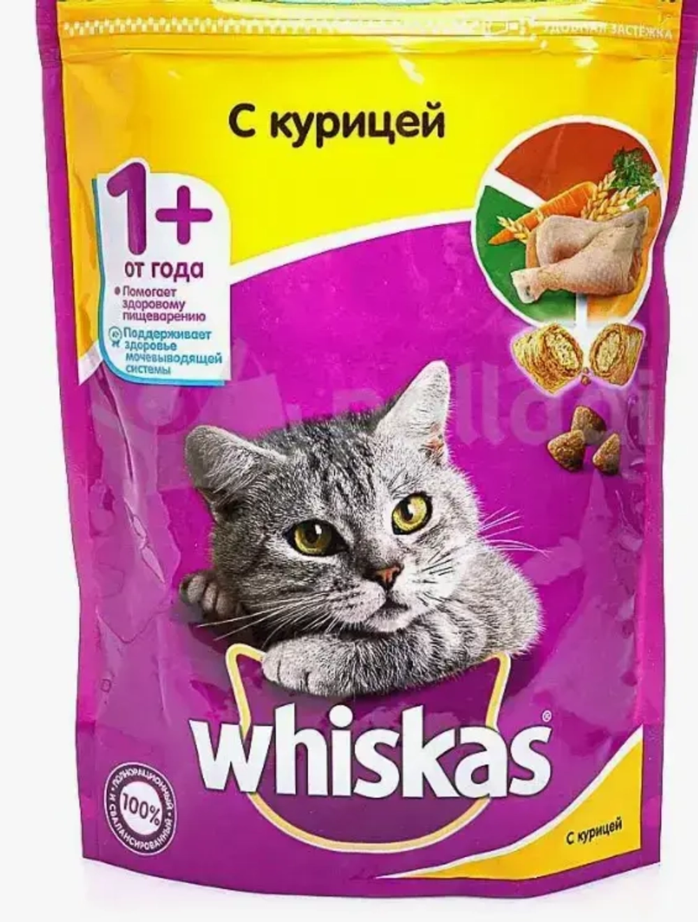 Корм д/взр.кошек WHISKAS Сухой с курицей (Россия) 1300г