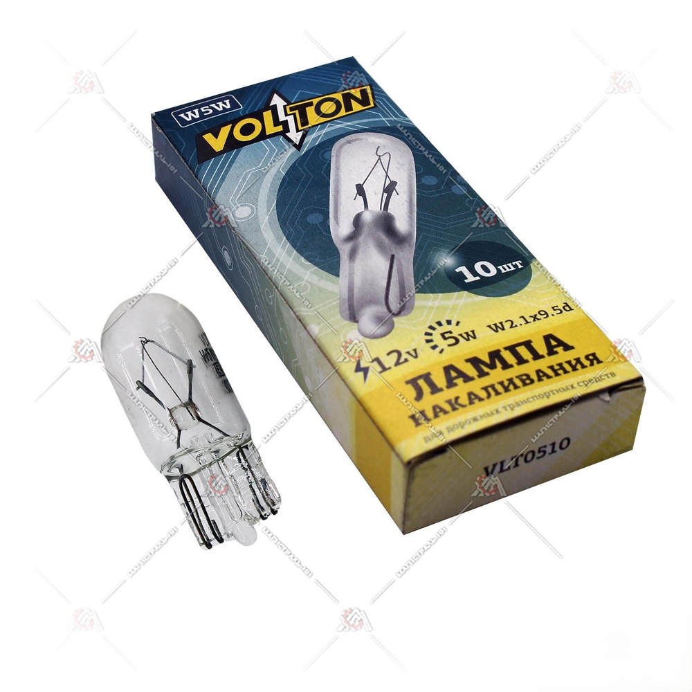 Автолампа 12V W5W б/цок. Volton