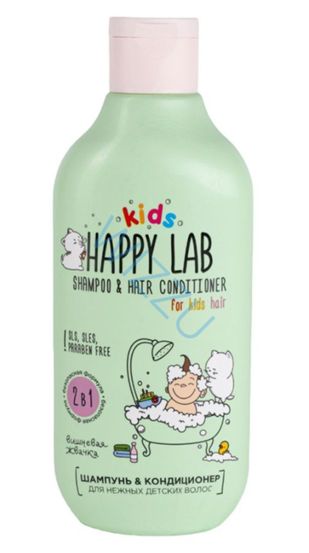 АЛ Happy lab KIDS 2 в 1 Шампунь и Кондиционер Вишневая жвачка 300мл 12шт 6216