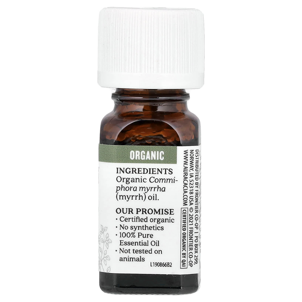 Aura Cacia, чистое эфирное масло, органическая мирра, 7,4 мл (0,25 жидк. унции)