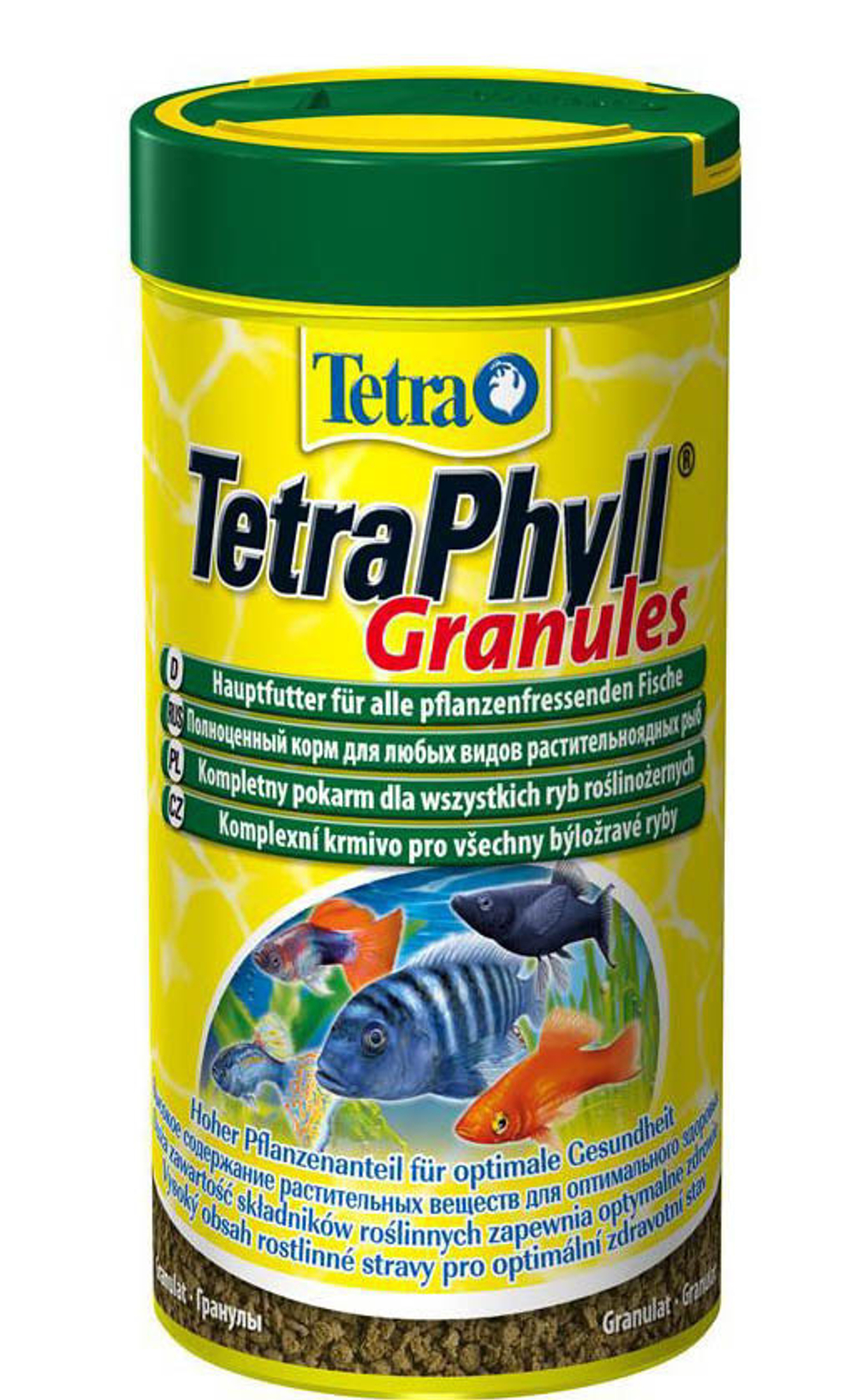 Корм для рыб TetraPhyll Granules , гранулы д/травоядных рыб 250 мл.