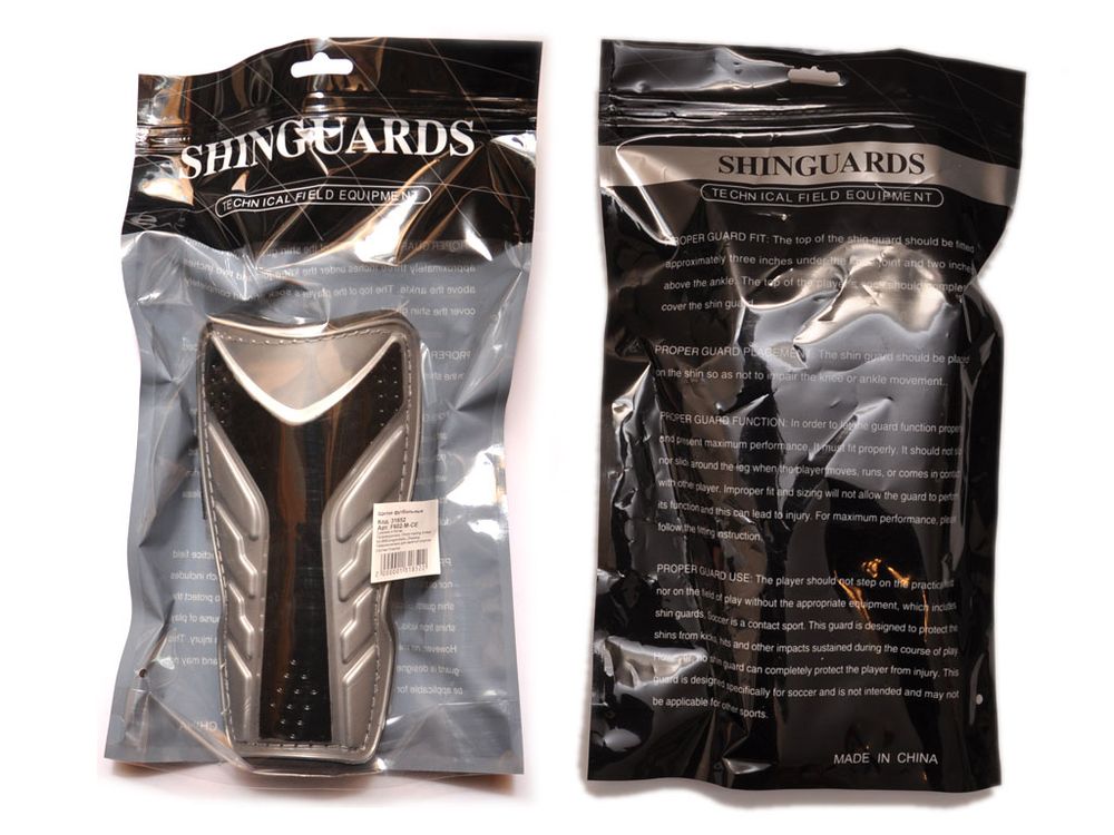 Щитки футбольные серые размер S F602-S-СЕ