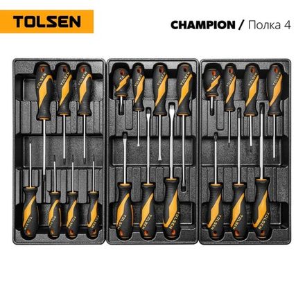 Цена на TOLSEN (TT85416) Набор инструментов "CHAMPION" в черной тележке, 239 предметов