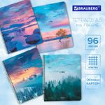 Тетрадь А5 96 л. BRAUBERG, гребень, клетка, обложка картон, "Travel", 404426, 4шт