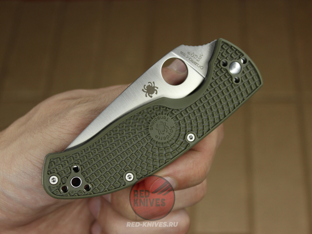 Нож Spyderco Tenacious LTW - зел. рук., белый клинок RK-413