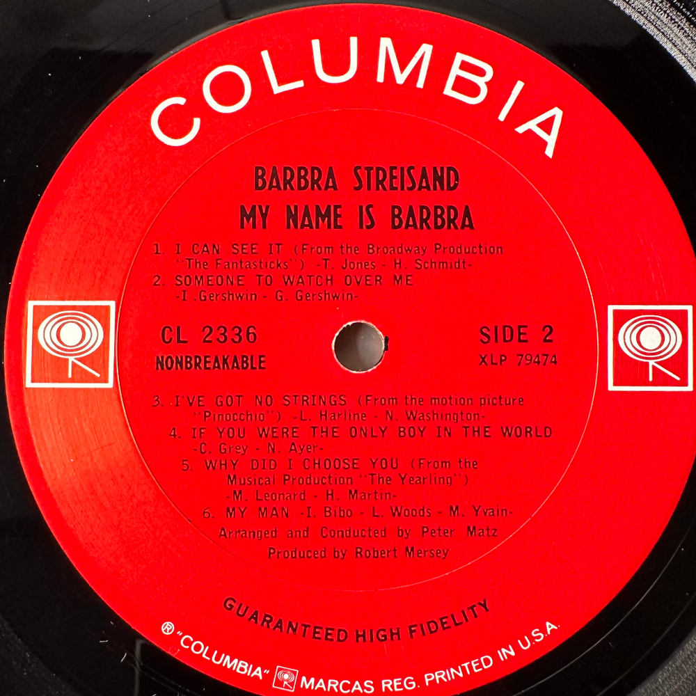 Barbra Streisand ‎– My Name Is Barbra (США 1965г.)