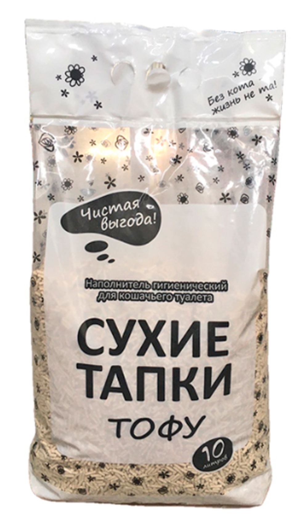 Наполнитель Сухие тапки Тофу комкующийся для кошек 10л