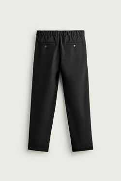 ZARA БРЮКИ RELAXED FIT СО СКЛАДКАМИ, ЧЕРНЫЙ